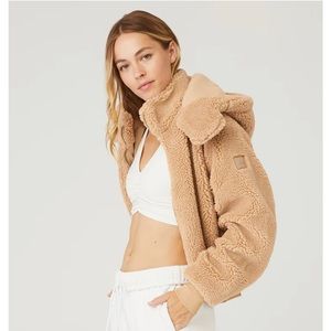 NWT ALO YOGA FOXY SHERPA JACKET CAMEL XS